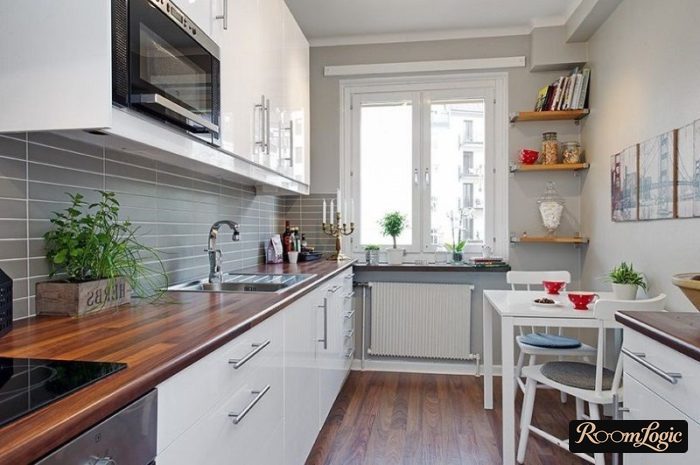 110 square feet kitchen design corner