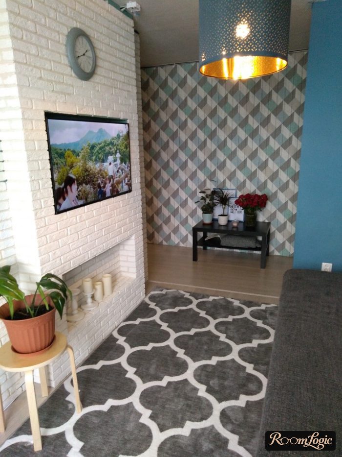 3d cube wallpaper in scandi design