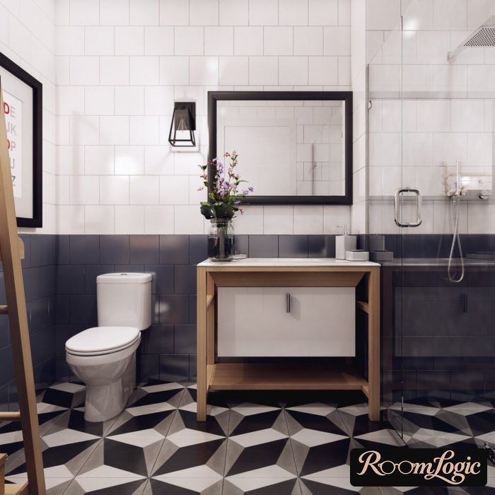 3d tile for scandi style bathroom