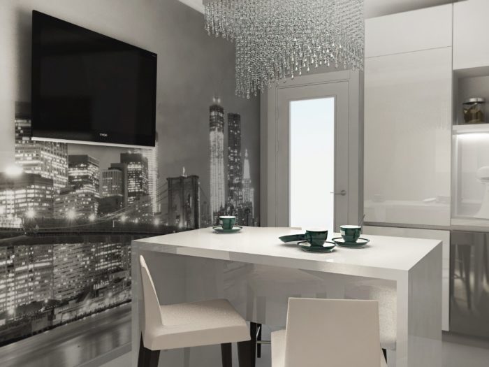 3D visualization of the kitchen layout project