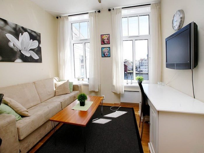 a real photo of a small living room