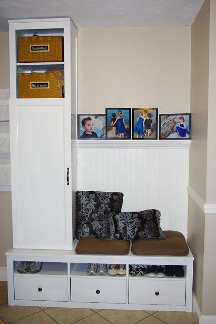 a small closet in the entryway
