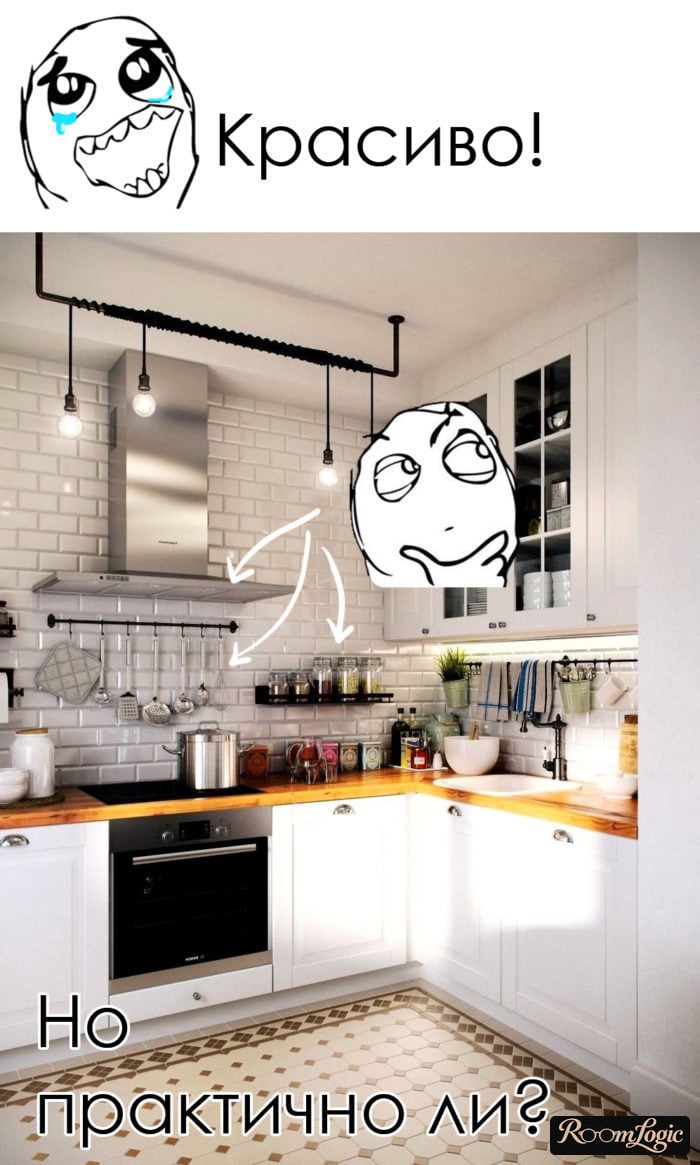 adapt the kitchen in a Scandinavian style for a typical apartment