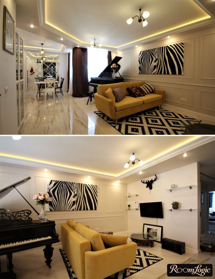 art deco living room interior
