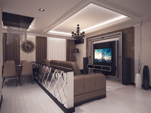art deco with mirrors and faceted fronts