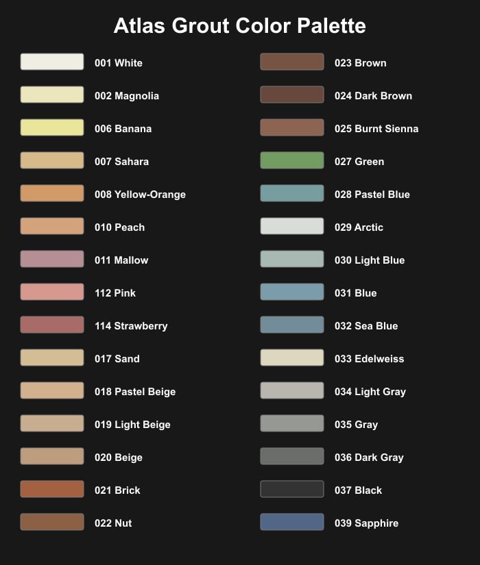 Bathroom tile grout color