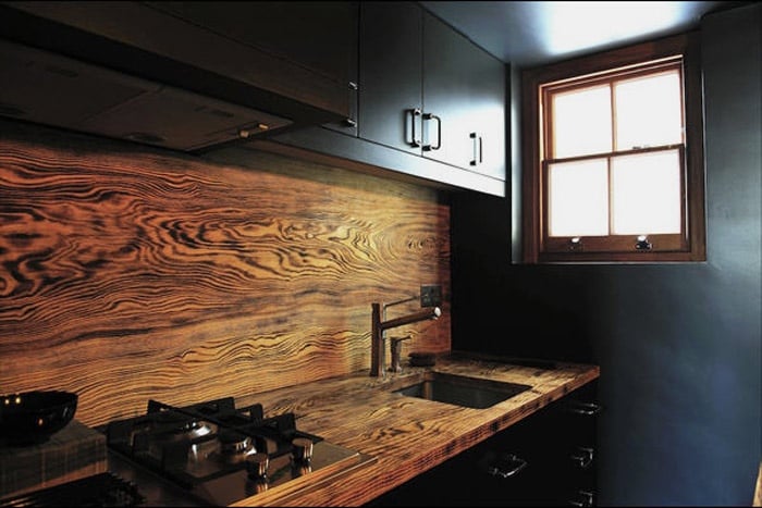 backsplash made of laminated MDF