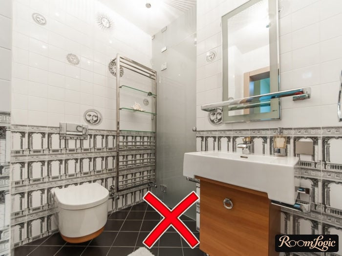bad tile in the bathroom