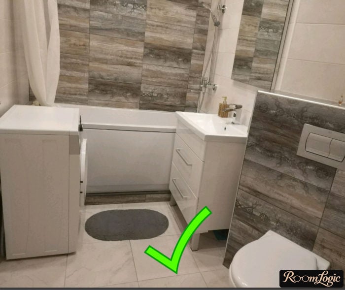 bathroom combined with toilet of economy class