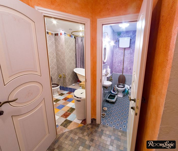 bathroom design in eclectic style
