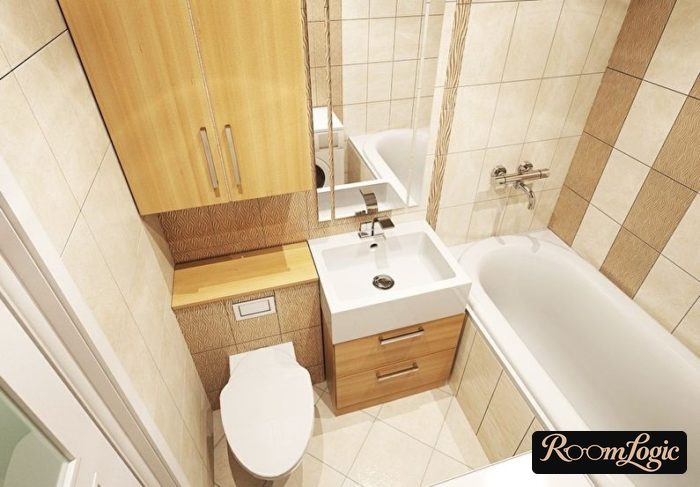 bathroom design with toilet in tiny apartment