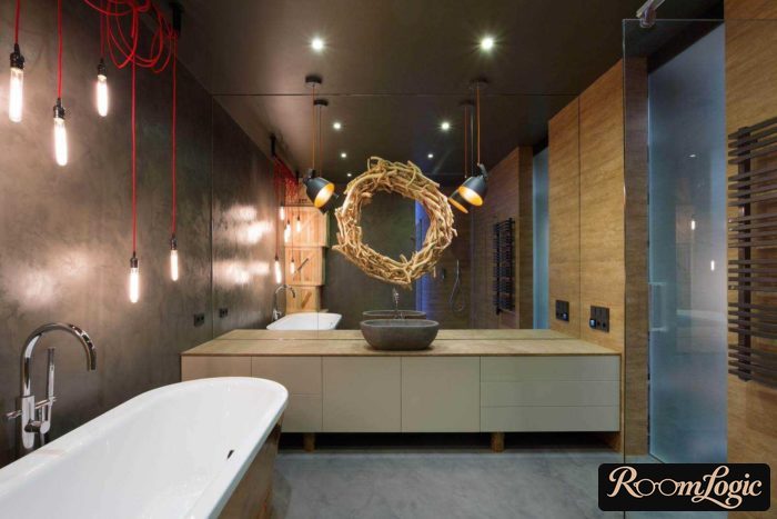 bathroom in a loft style