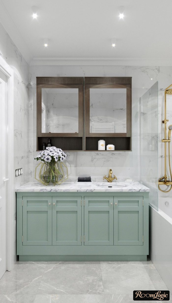 bathroom in mint green