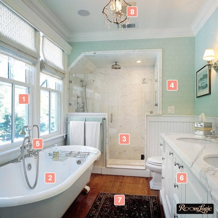 bathroom in provence style features