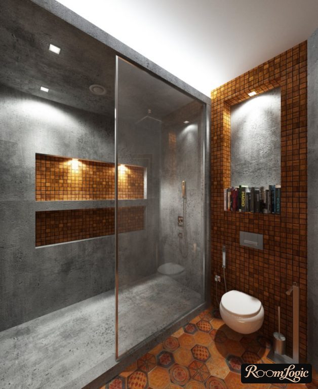 bathroom lighting in loft style