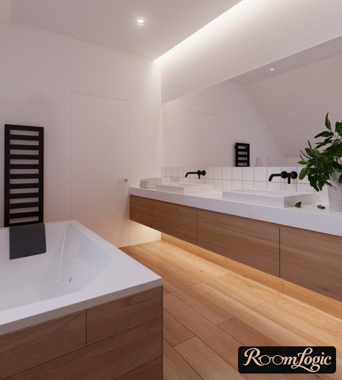 bathroom minimalism and scandi style