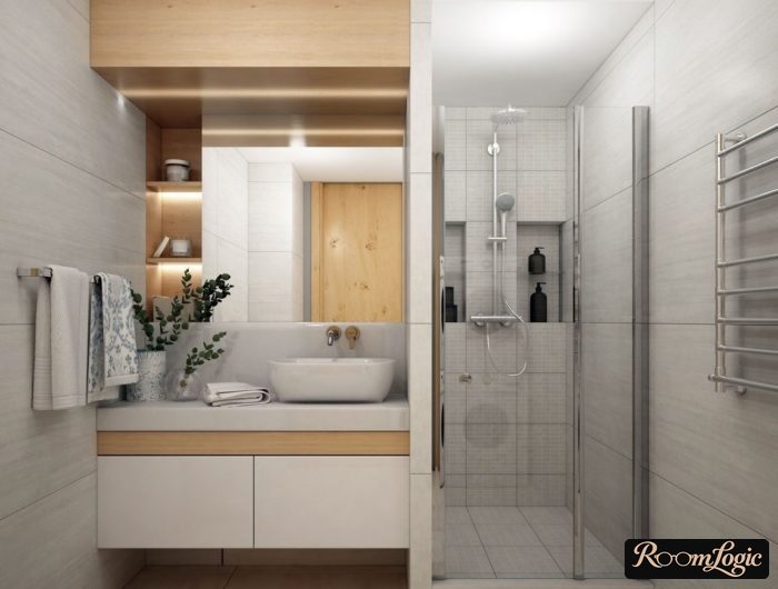 bathroom with built-in sink basin and faucet