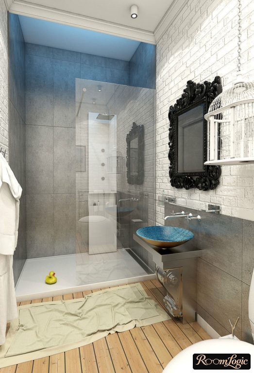 bathroom with shower in loft style