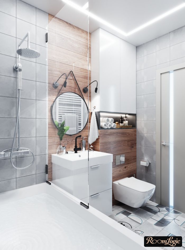 bathroom with toilet in scandi style