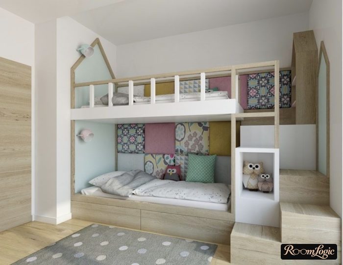 beautiful double bed in scandi style