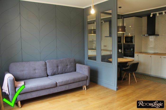 beautiful modern wallpaper with a pattern for a kitchen in scandi style