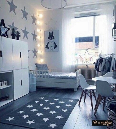 beautiful thematical kids' room with stars