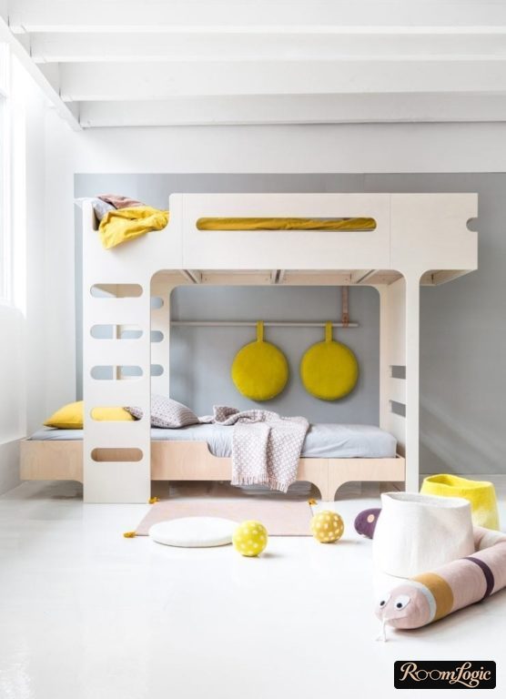 bed in two levels beige