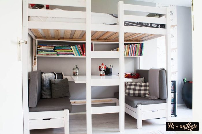 bed loft in boy's room
