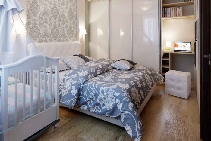 Bedroom and crib in one room