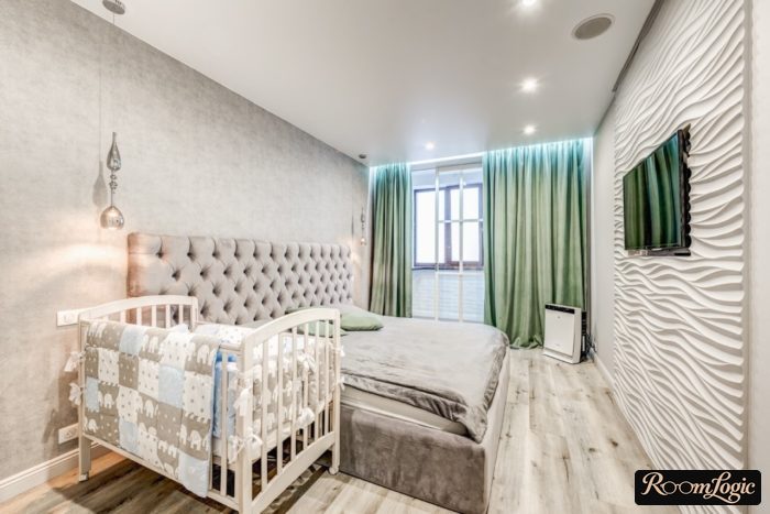 design of bedroom and kids' room in one room