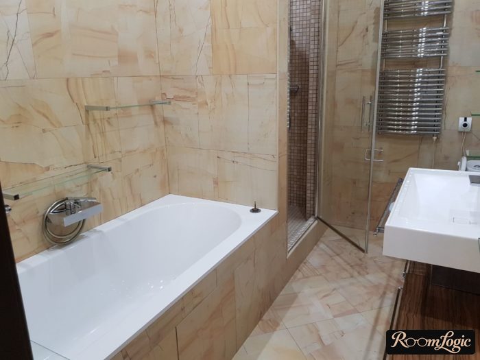 beige porcelain tile for the bathroom