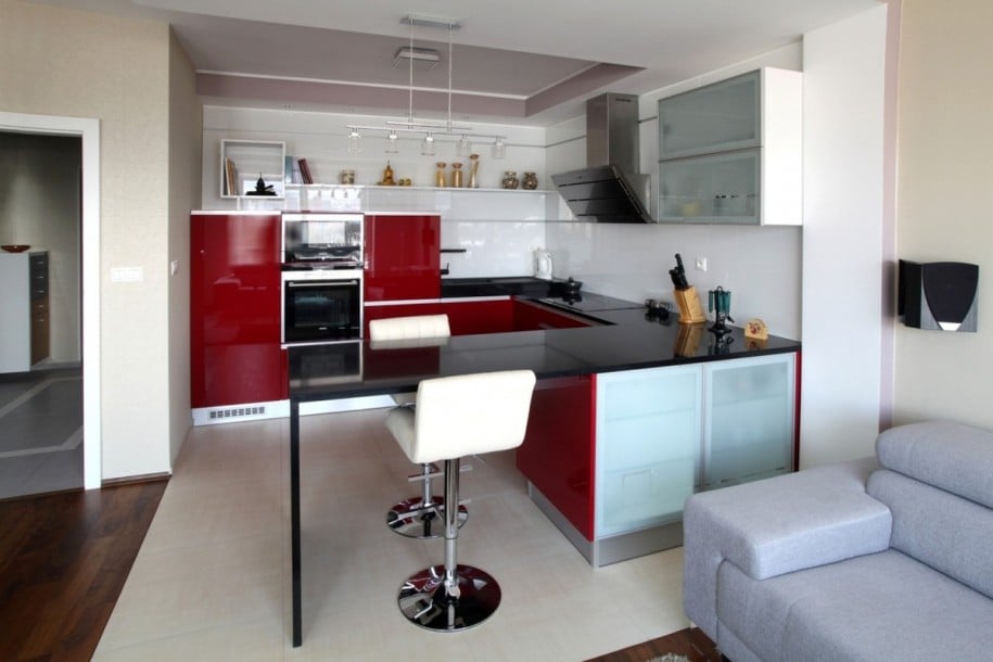 Black acrylic breakfast bar