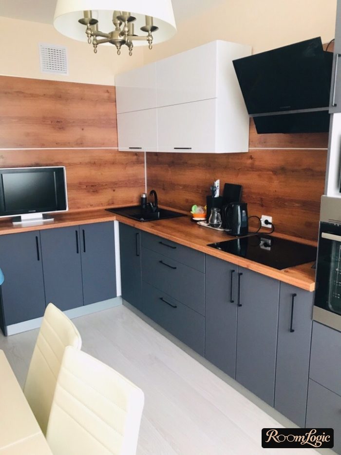 black and gray kitchen