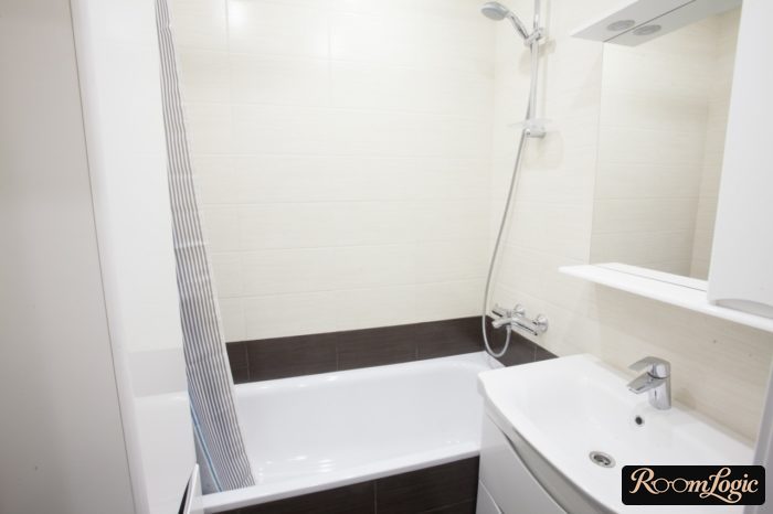 black and white small bathroom