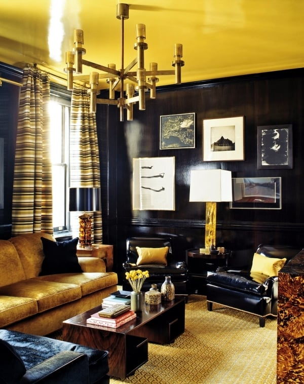 black and yellow color combination in art deco