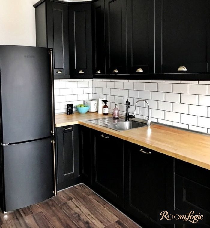 black kitchen in scandi style