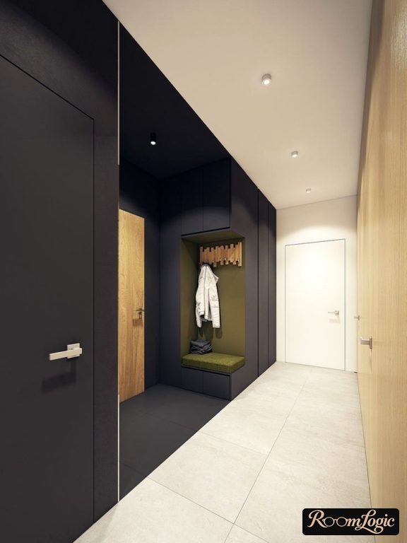 black small entryway in modern style