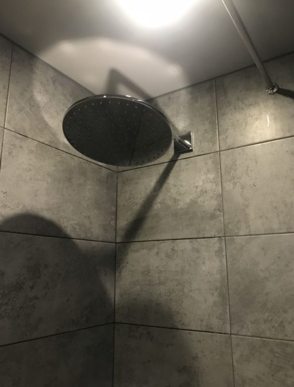 black tile loft concrete