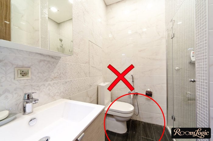 black tile with white grout