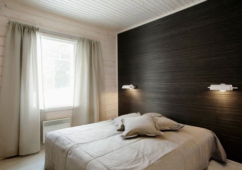 black vinyl wallpaper with texture in bedroom