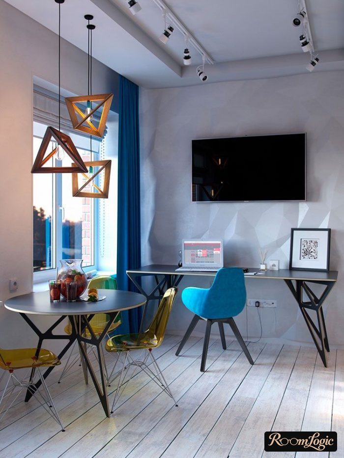 blue and gold combination in interior