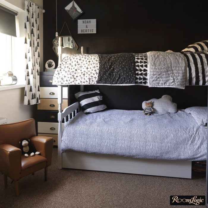 boy room in gray and black