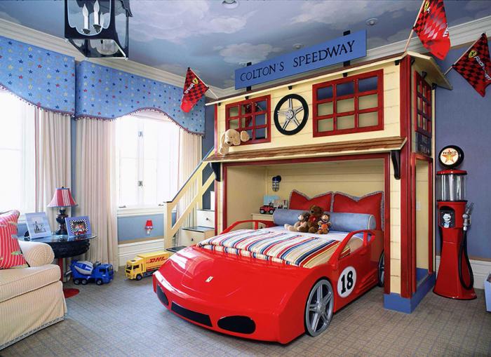 automotive theme design for kids' room