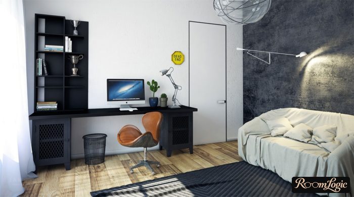 boy's teenager room interior