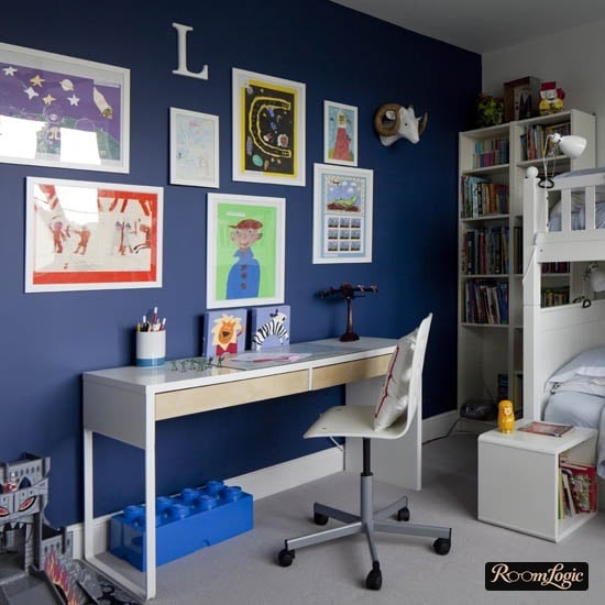 boy's white workspace