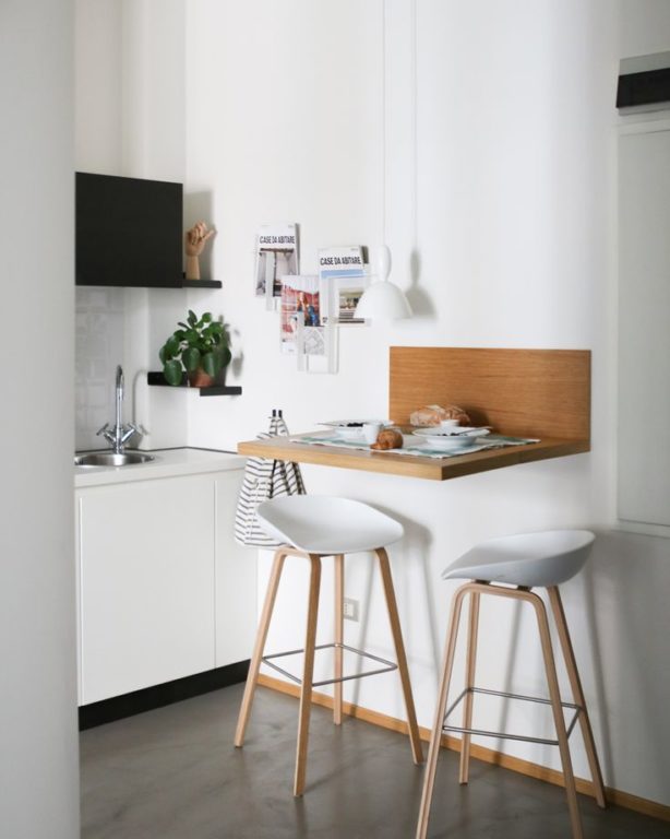 breakfast bar in small kitchen