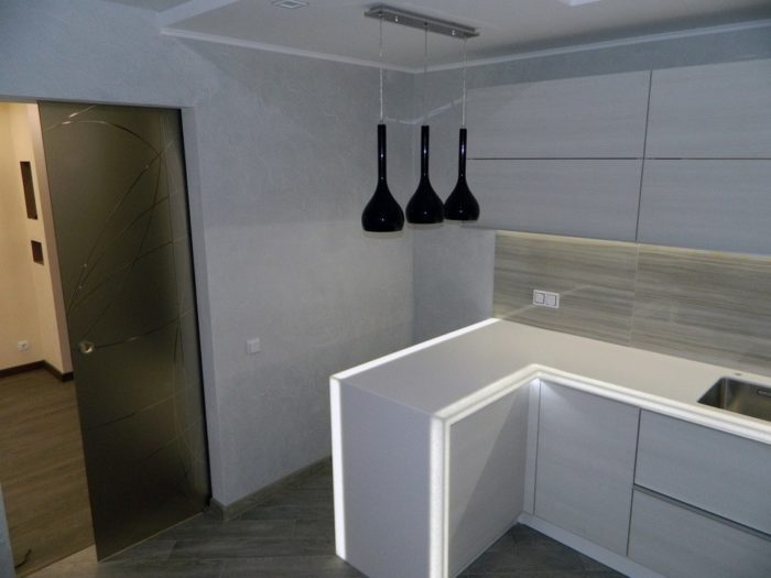 breakfast bar with backlight