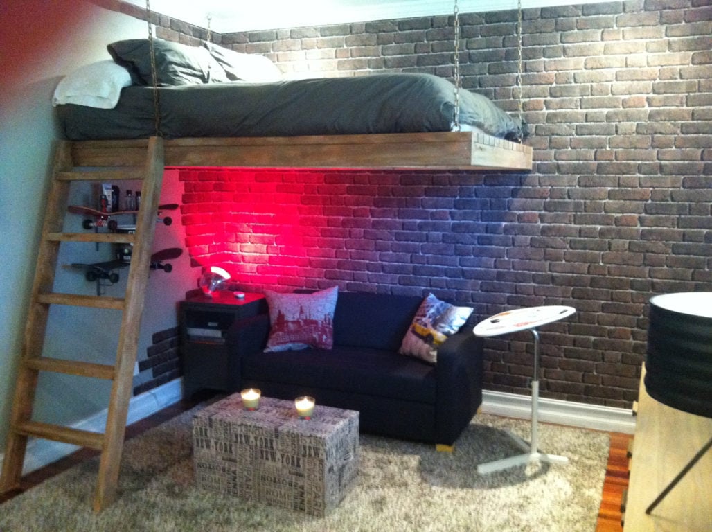 bricks in the interior of kids’ room