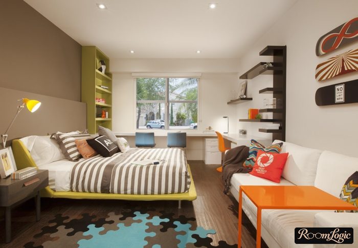 bright accessories in a teenage boy's room