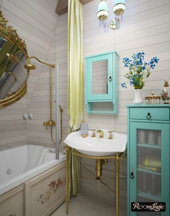 bright bathroom in classical style interior design